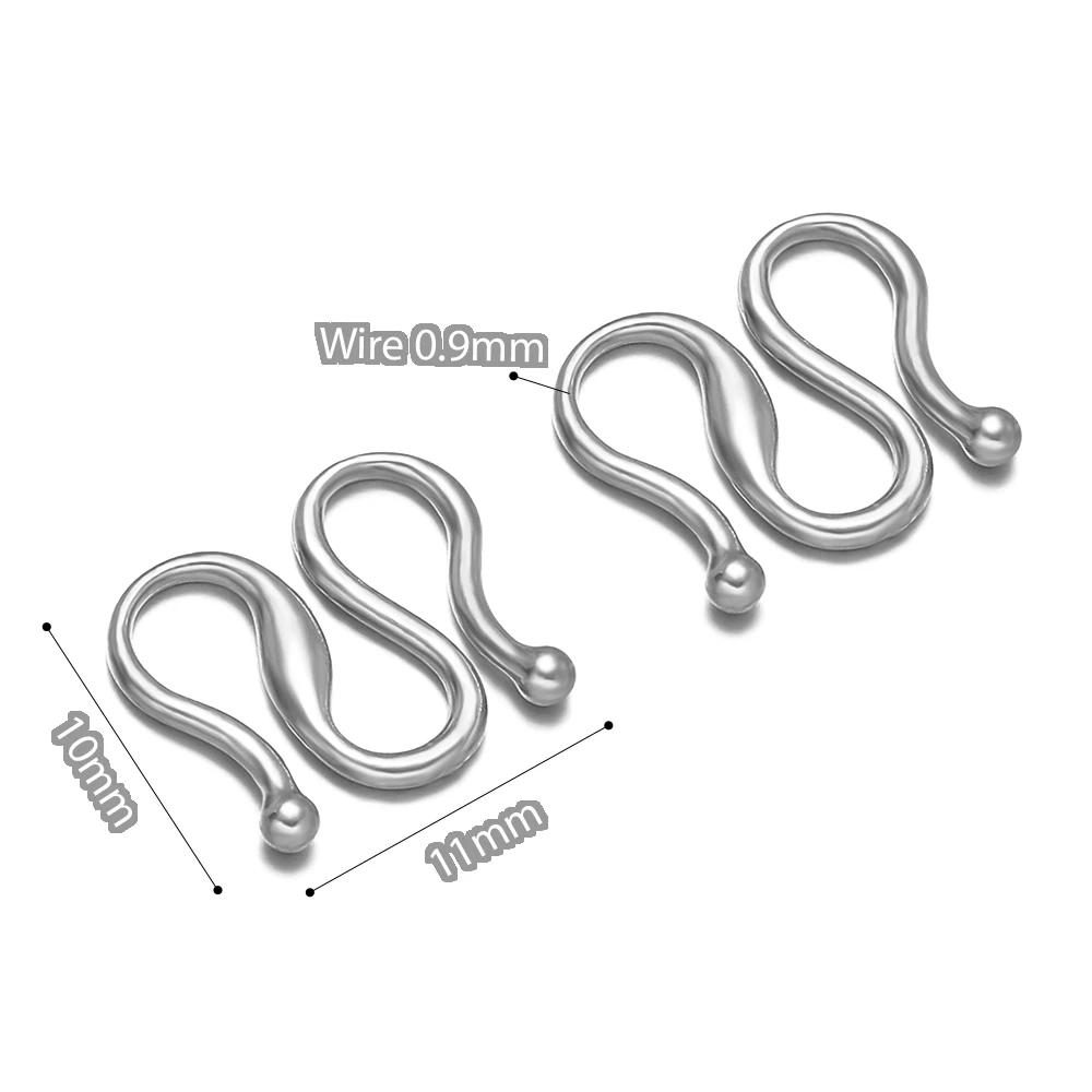 20pcs Stainless Steel W Shape Necklace Clasps Hooks for DIY Jewelry Making Finding Bracelets Supplies Accessories Wholesale