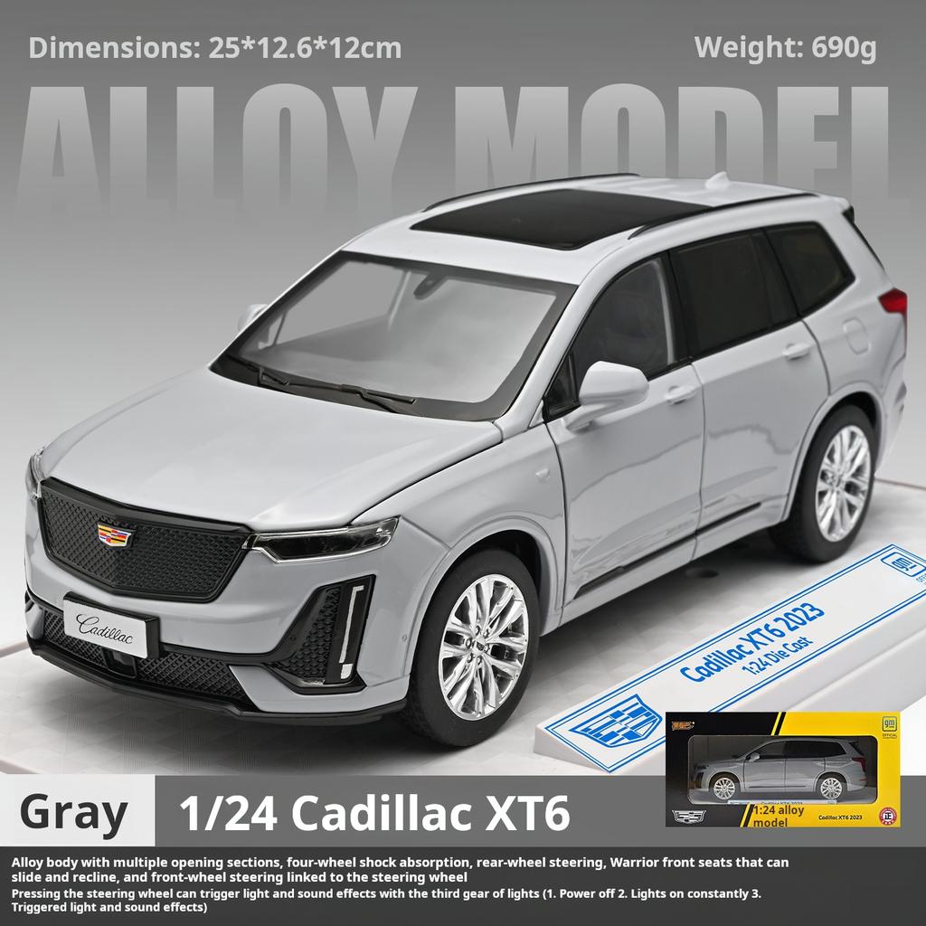 1:24 Cadillac XT6 Exquisite Alloy Simulation American Family SUV Car Model Decoration Toy Off-Road Vehicle Boys' Gift Collection