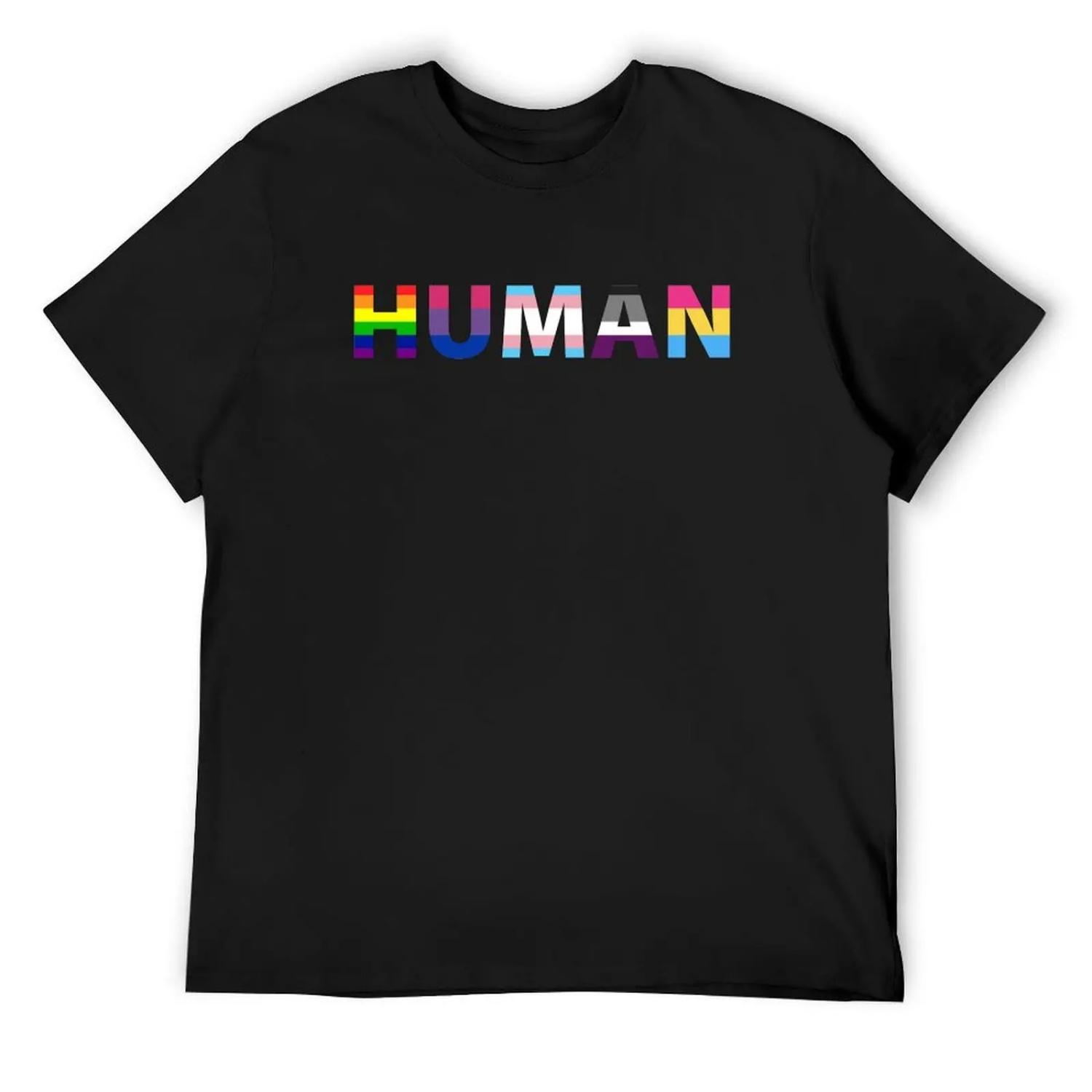 

Human Pride Flags - We Are All Human - Rainbow, Pride, Human After All T-Shirt customs Short sleeve tee funny t shirts for men XXXXXL різнокольоровий