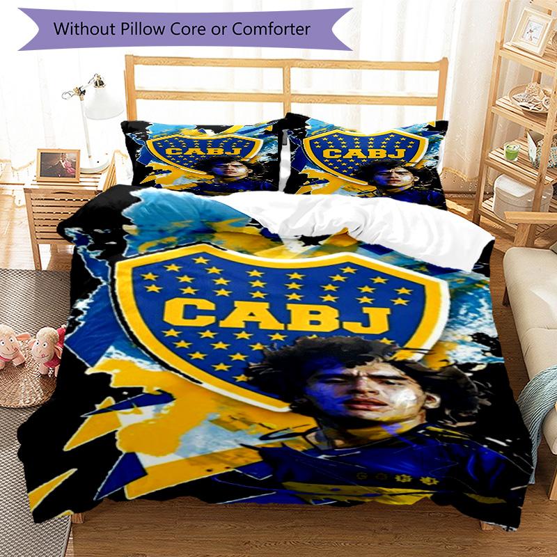 Boca Football Club Printed Pattern Duvet Cover Set – Includes 1 Duvet Cover and 2 Matching Pillowcases Bedroom Decor Christmas Gifts