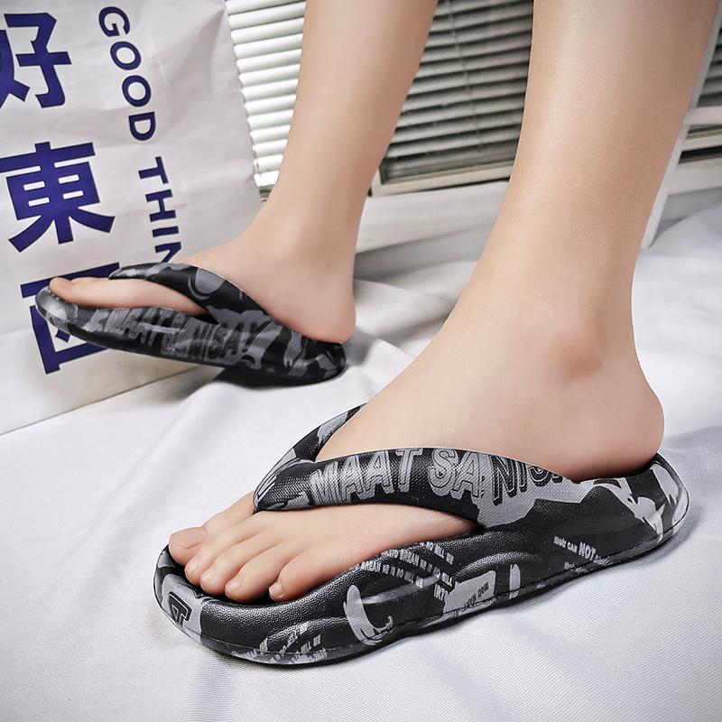 Fashion Men's Slippers Flip Flops Beach Slippers Thick Bottom Summer Outdoor Shoes Slides Thong Slippers Women Sandals Soft Shoes