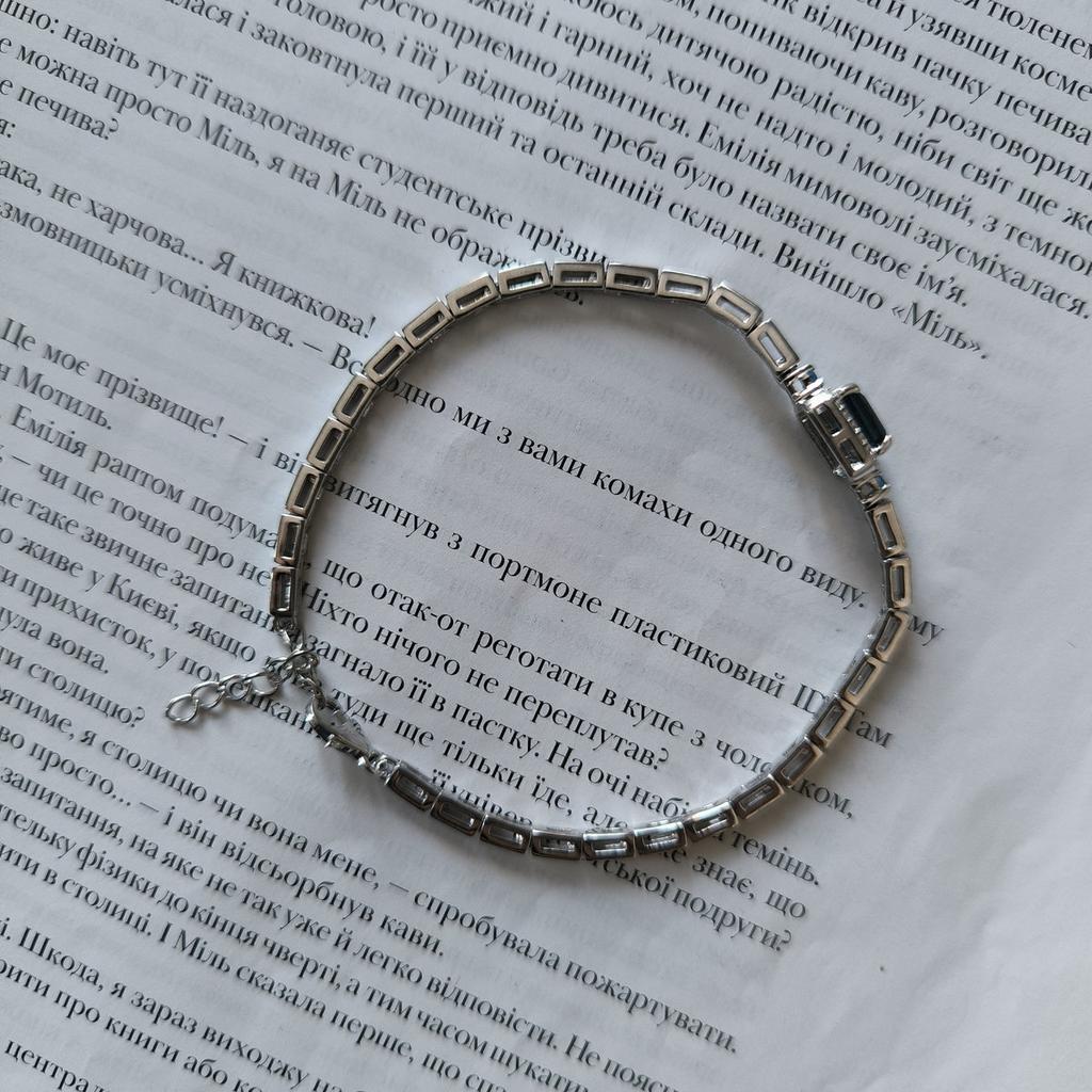 Серебряный браслет с натуральным топазом Лондон Блю 1.2ct, топазом, вес изделия 7,9 гр (2205562)