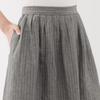 MUJI Women's Hemp Cotton Easy Long Skirt, Gray Stripe, BE1VBA5S, Women's XL