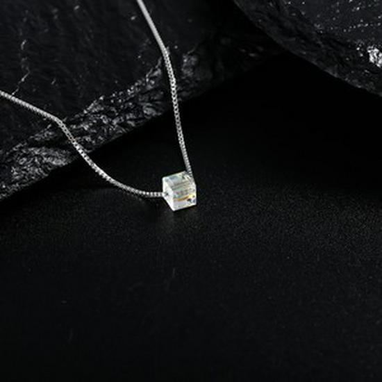

Ожерелье из серебра 925 пробы с кубиками сахара для девочек — легкая роскошная цепочка на ключицу, элитный нишевый дизайн, ювелирные изделия 2024 года. Sugar Cube Crystal Necklace YX-9161S