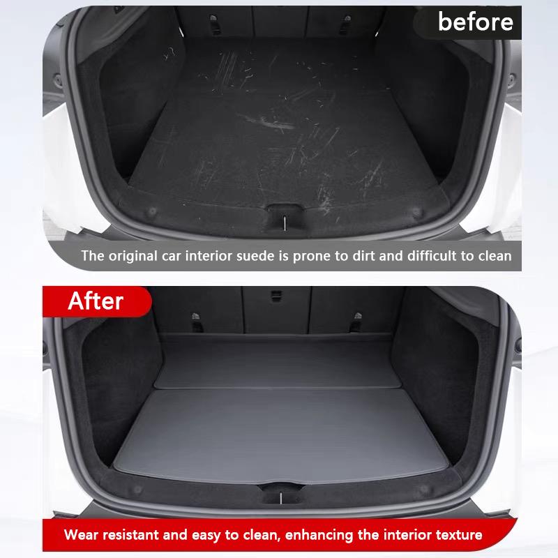 For Tesla Model Y Juniper Standard 2026 Leather Rear Trunk Mat Seat Backrest Protector All Weather Cargo Liner Anti Dirty Mat