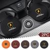 2 Stück Auto LOGO Untersetzer Innenraum Wasserbecher Anti-Rutsch-Pad Zubehör für Lamborghini Urus Huracan Aventador Premium Auto Zubehör