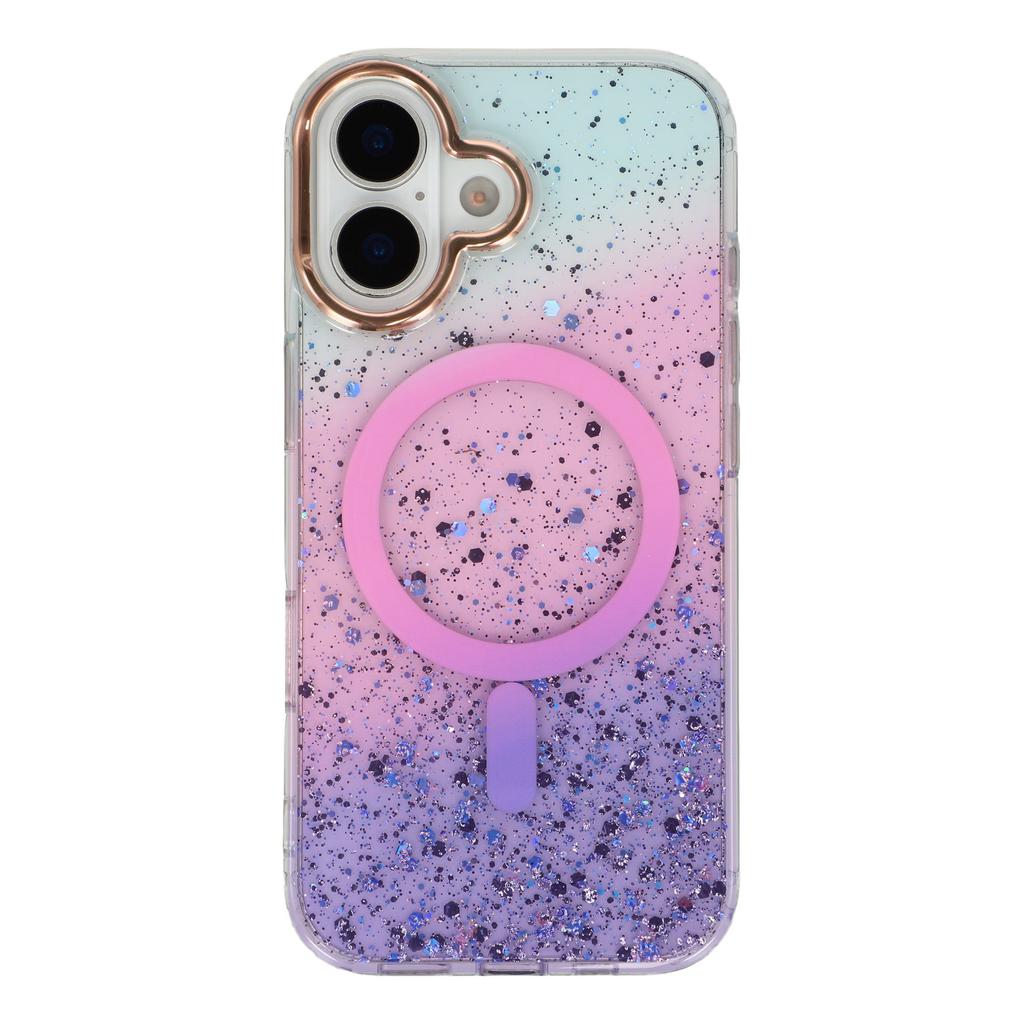 For iPhone 17 Case Compatible with MagSafe IMD Bling Glitter PC + TPU Back Cover