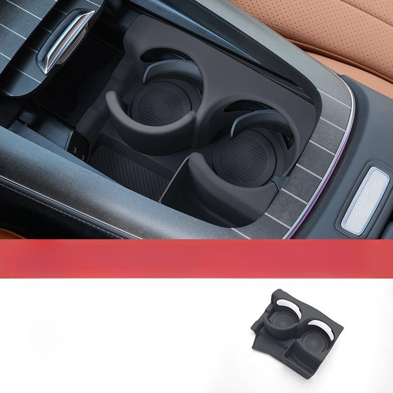 Für Mercedes Benz E-Klasse W214 E260 E300 E200 2025 2025 Auto Mittelkonsole Getränkehalter Silikon Getränkehalter-Pad Abdeckung Zierleiste