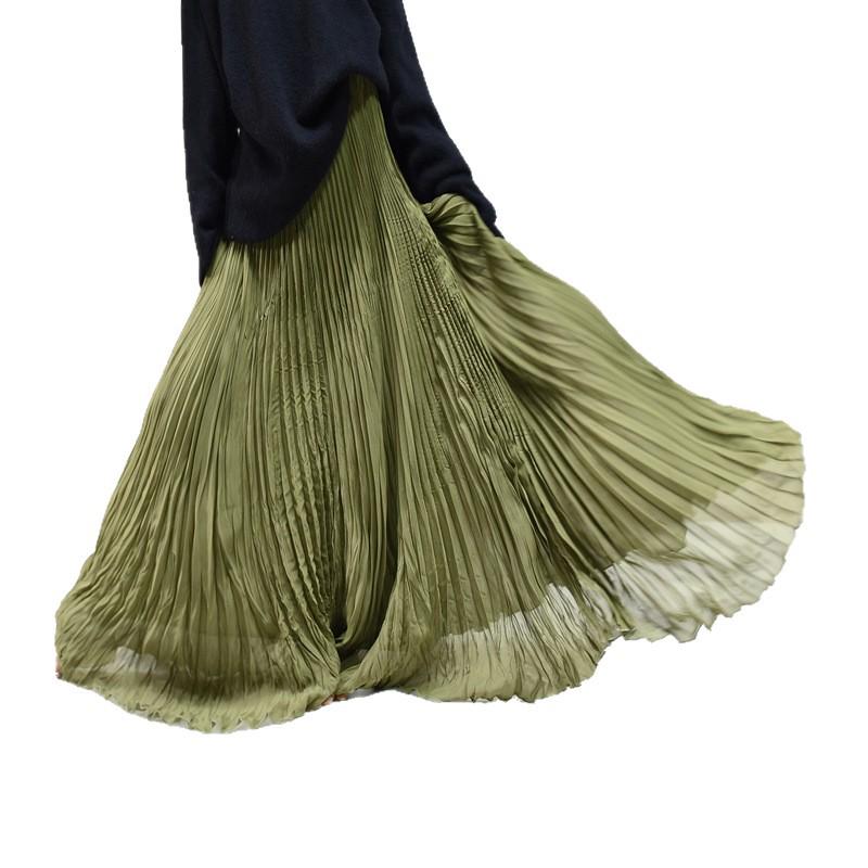 2025 Eleganter Chiffon-Midikleid mit 6 Meter breitem Saum für Damen, A-Linie, für Frühling/Sommer