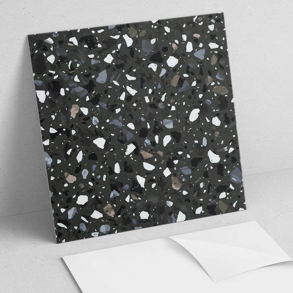 Paczka Kafelków Winylowych Z Motywem Do Kuchni Salonu Wzór Kamienny Z Fragmentami 20X20X20 Cm