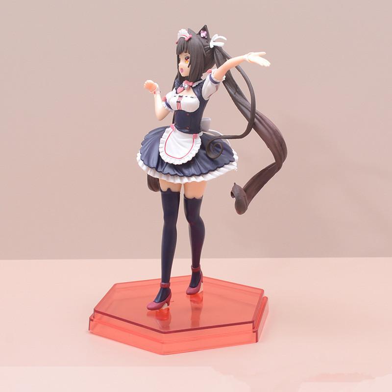 Long haired cute stockings girl Nekopara Chocola Vanilla PVC Action Figures Anime Figure Model Toys Collection Doll Gift