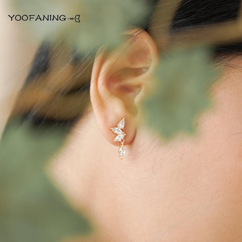 925 Silver Ear Needle High Luxury Earrings Colored Zircon Leaf Tassel Design Exquisiteearrings for women Jewelry Party