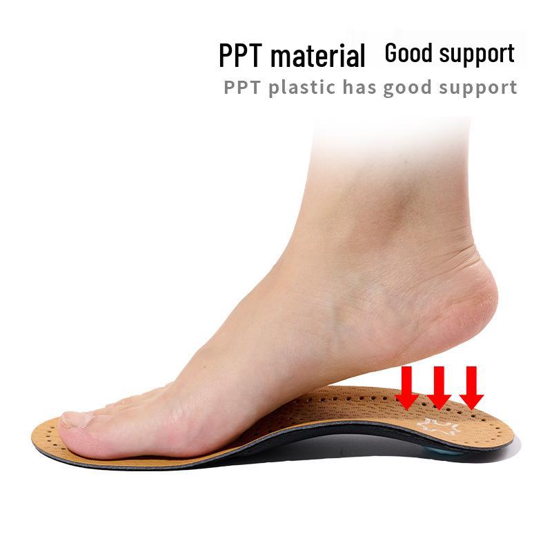 Breathable Leather Shock-Absorbing Arch Support Insoles for Flat Feet