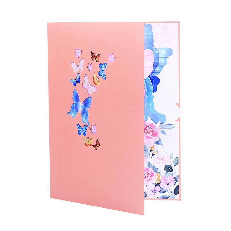Pop Up Birthday Cards For Women, 3d Pop Up Flower Butterfly Card For Her, Daughter, Sister, Girlfriend, Girls, Attach A Delicate Envelope
