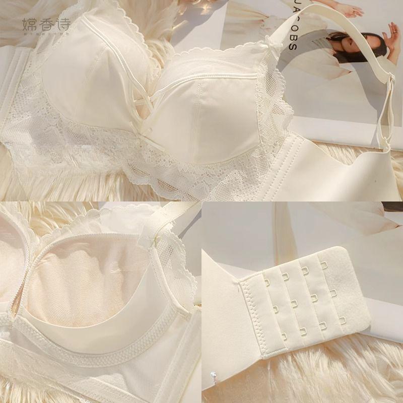 Sexy Lace Bras For Women's Underwear Floral Push Up Bras Wireless V Neck Sling Backless Brassiere Girls Cute Bras Fashion Lady Bras