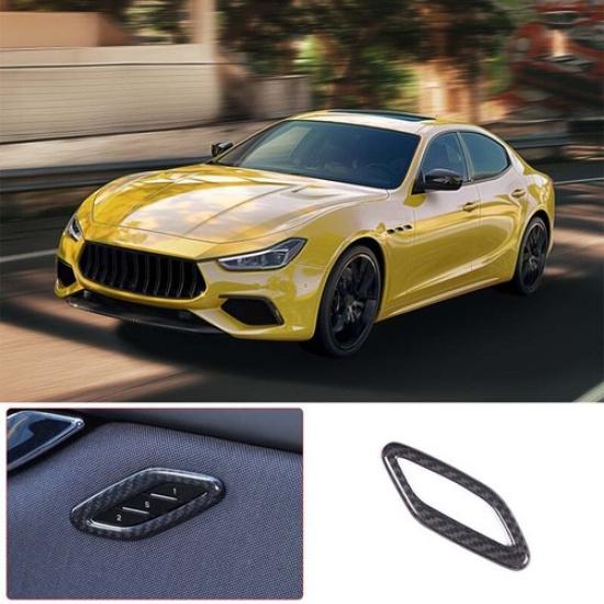 Seat Memory Button Switch Cover Trim Carbon Fiber For Maserati Ghibli 11-17