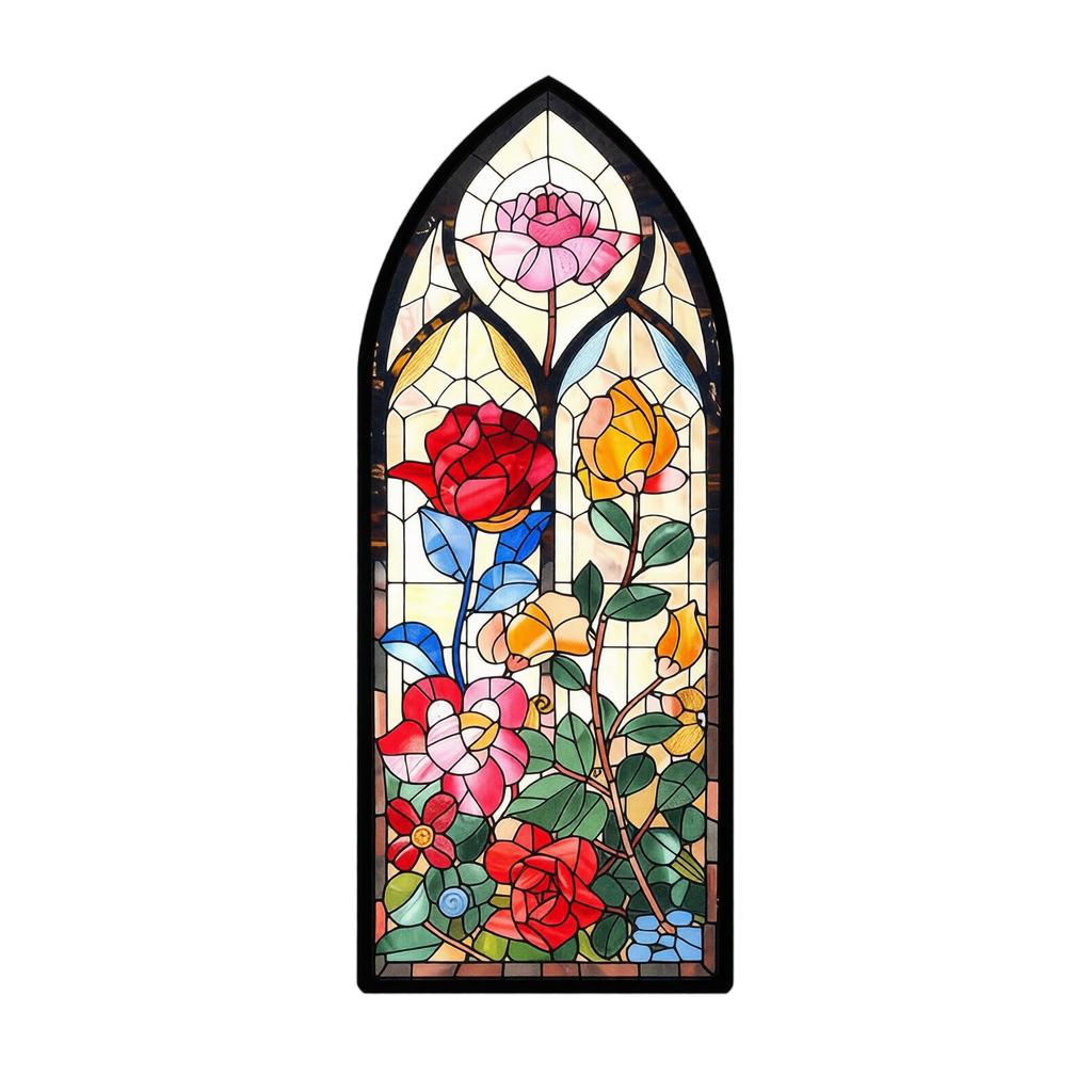 PVC Translucent Bookmark Stained Glass Style Floral Pattern Durable Flexible Material Size 15x6cm Suitable for Books Magazines and Journals