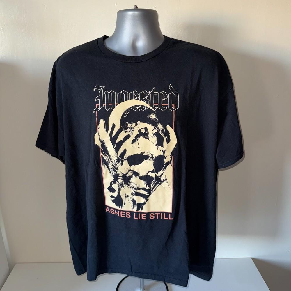 Ingested Ashes Lie Still Deathcore Skull Graphic 2XL Band T-Shirt Unisex T-Shirt XXXXL