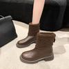 Low-heeled Shoes, Women's Shoes, New Fleece Versatile, Short and Slim Boots
