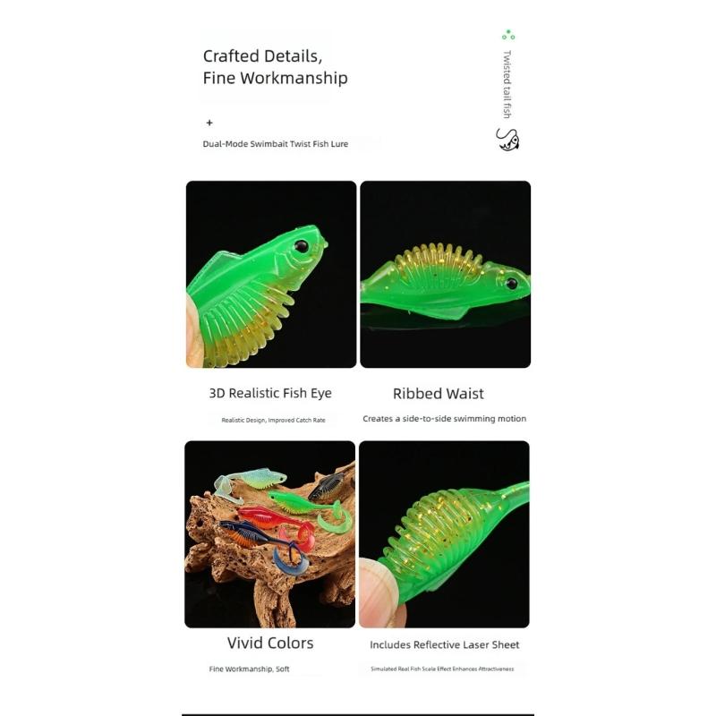 10pcs PVC Soft Baits 6cm/8cm Feature Enhances Wear Resistance and Long Lasting Performances for Harsh Fishing Conditions