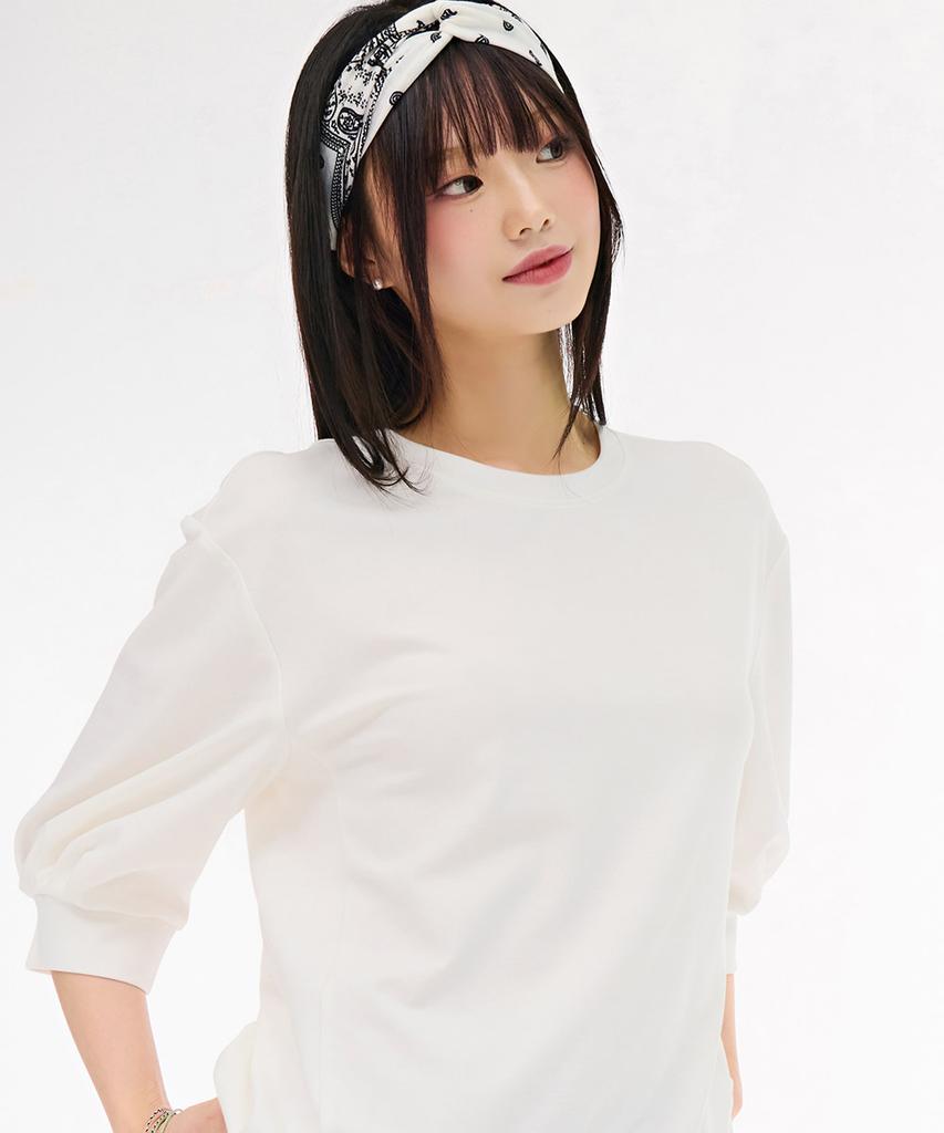 CHASECULT Women'S Variation Sleeve 3/4 Sleeve T-Shirt - Ivory