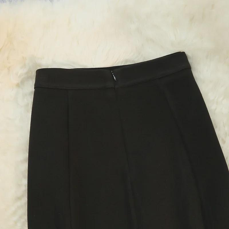 Damen-Wollrock mit Fischschwanzmuster – hohe Taille, schmale Passform, mittellang für Frühling, Herbst und Winter 2025.