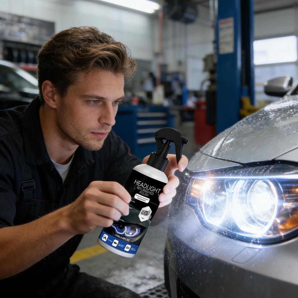 Kit de Aerosol para Restauración de Faros de Coche Antioxidation Aclarador Eliminador de Rayones Reparación Limpieza Pulidor Líquido para Faros