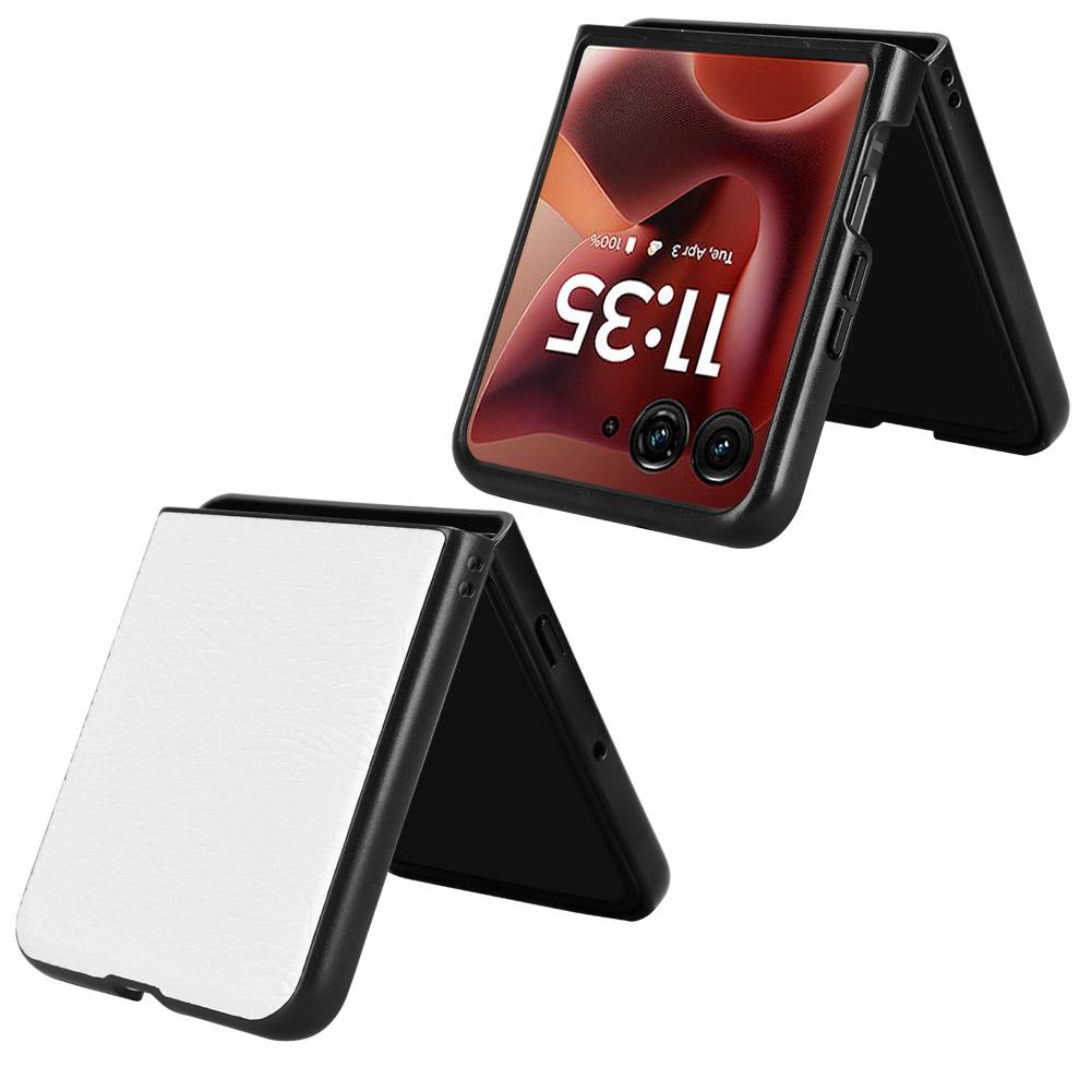 For Motorola Razr 60 Ultra 5G Case Crocodile Texture Leather Coated Hard PC Phone Cover