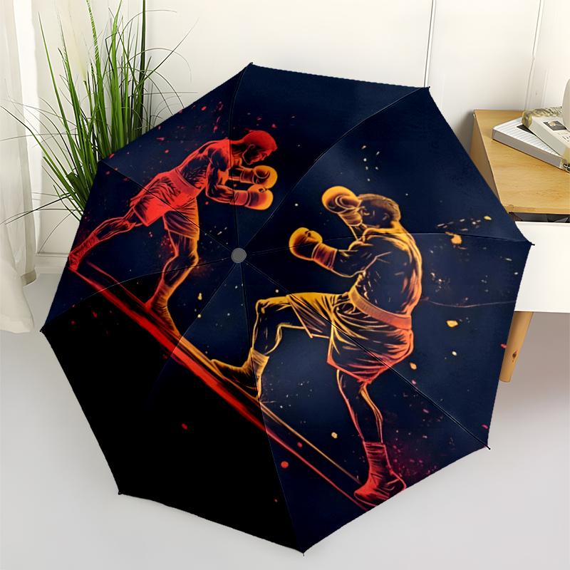 boxing Theme Automatic Umbrella, Lightweight & Portable, 8 Rib, Perfect for Outdoor Travel, Birthdays, Christmas, Gifts.