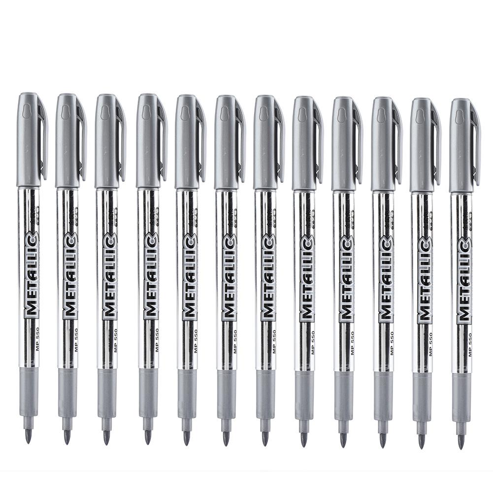 12Pcs Marking Pen Permanent Marker Greeting Cards Album Scrapbook   Writing Drawing (Golden)