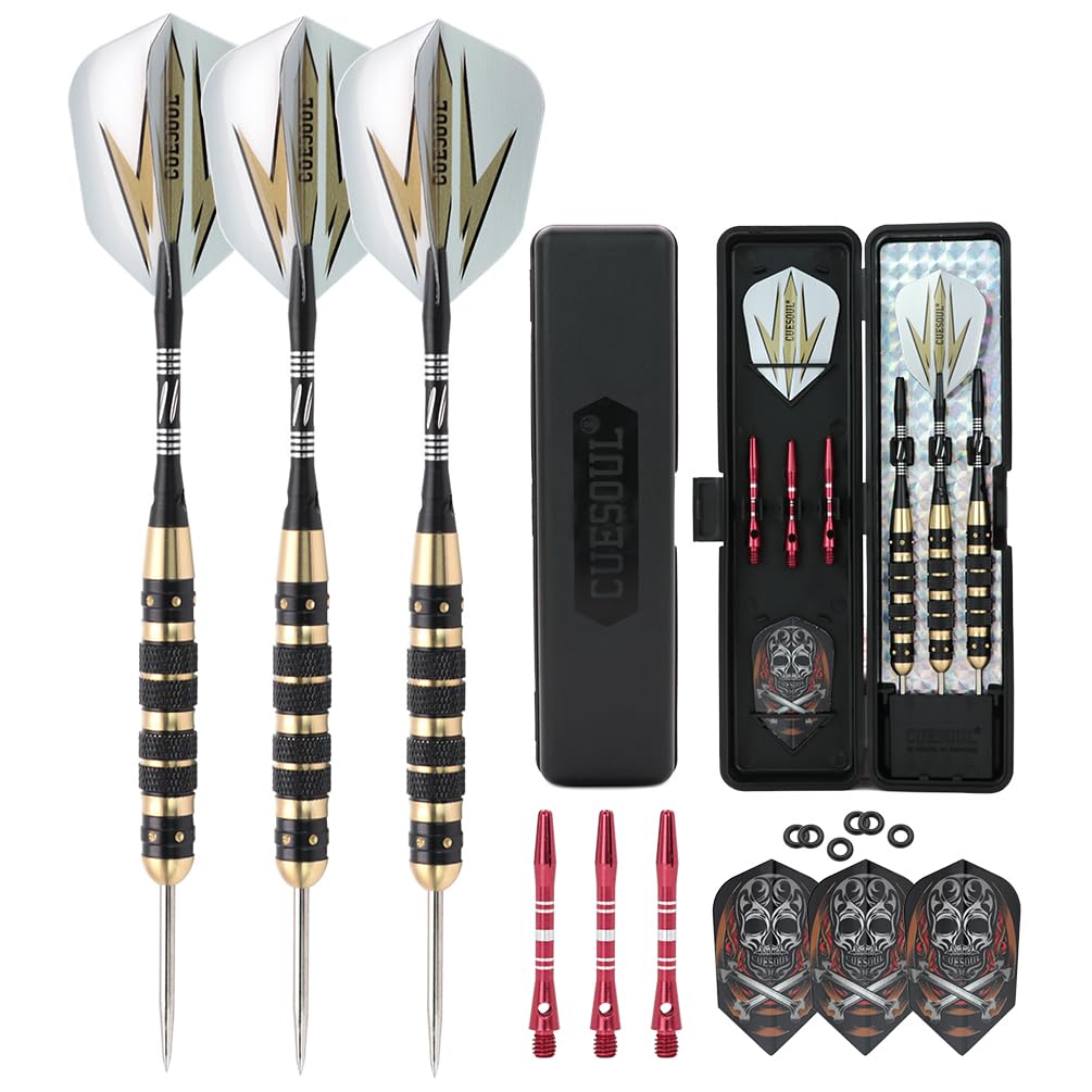 

CUESOUL 26g Steel Tip Darts Black Coated Brass Barrel - ARCH-F1308