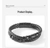 Men's Woven Leather & Titanium Steel Bracelet with Magnetic Buckle