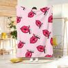 Artistic Pattern R-Retro Red Lips Sunglasses Throw Lightweight 240g Flannel Blanket Soft Skin-friendly for Summer Cooling