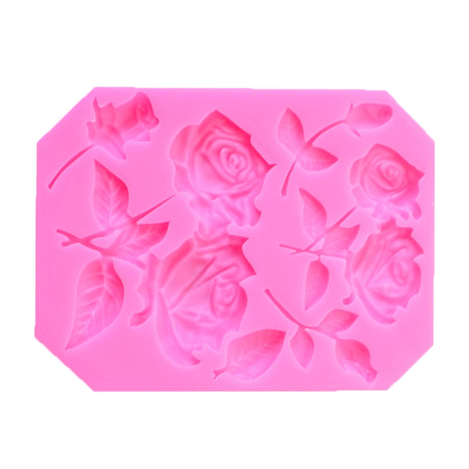 

Silicone World DIY Rose Flowers Petal Silicone Mold Cake Baking Decoration Fudge Chocolate Mold Tools One Size