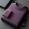 Autumn Winter Warm Mock Collar Sweaters for Men Solid Long-sleeve Fleece Knitted Sweaters Men Casual Thick Pullovers