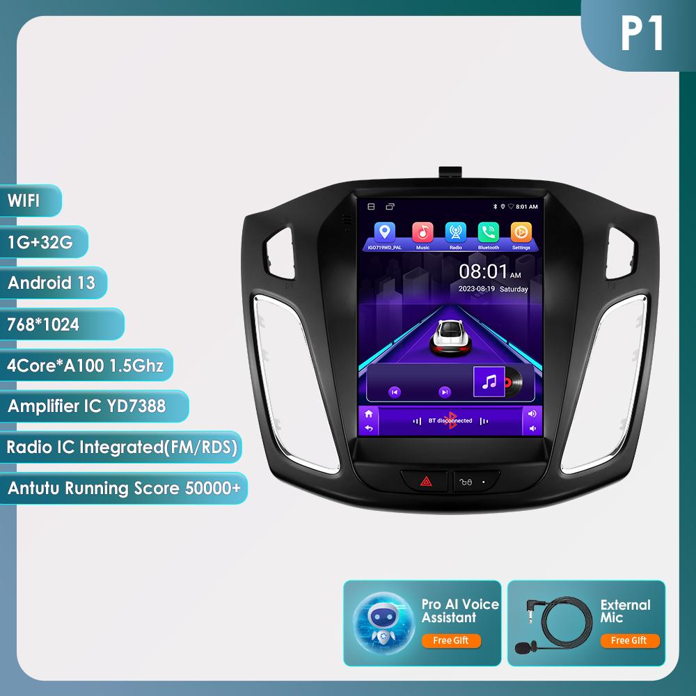 

Hizpo для Tesla Style Carplay Android Автомагнитола для Ford Focus MK3 2012-2018 Мультимедийный Видеоплеер Навигация GPS Автомагнитола Интеллектуальный Экран P1 4Core 1G 32G AI