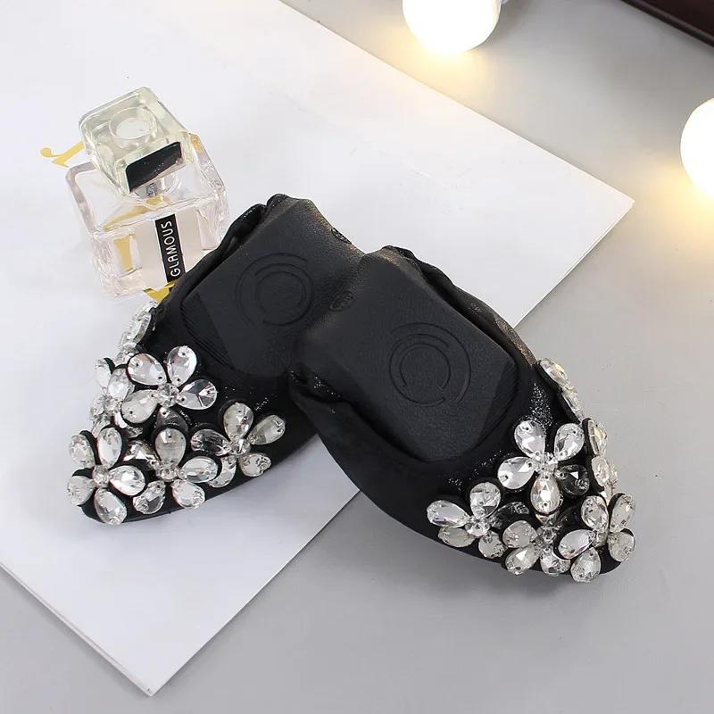 

Корейская мода Цветочные Стразы Повседневные Туфли На Плоской Подошве Женские Новые Весна Лето Ретро Небольшие Острые Туфли На Мягкой Подошве Sapato Zapatos 42