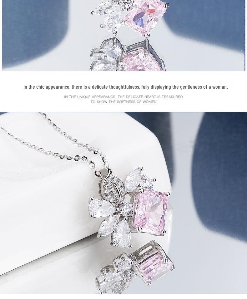 Sterling Silver Camellia Crystal Necklace: Versatile, High-End Clavicle Chain for Women, 2021 Style.