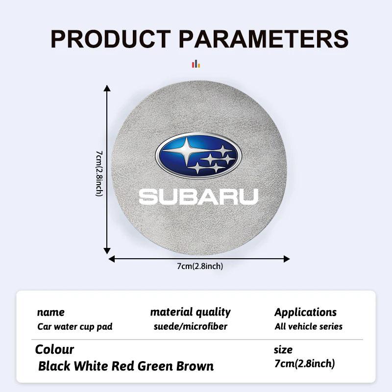 2Pcs Car Water Cup Bottle Holder Anti-slip Mat Pad Suede For Subaru BRZ Outback WRX Ascent Levorg Forester XV Crosstrek Impreza Y16
