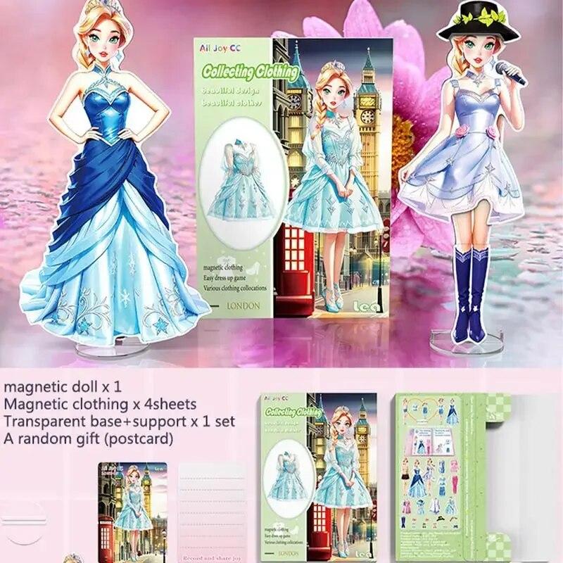 Dress Up Paper Doll Magnets Kreative Prinzessin Dolls Dress Up Paper Puzzles Set | Pretend Princess Magnetisches Spielset für Mädchen