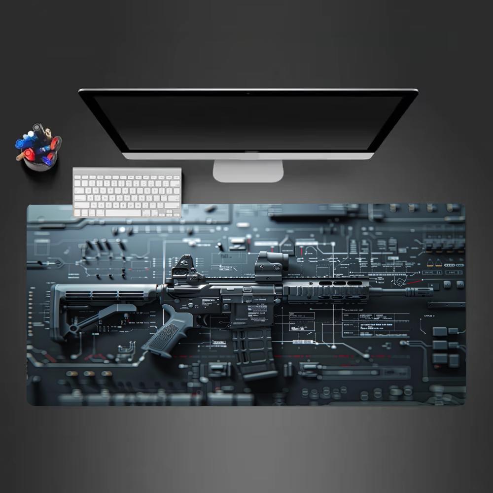 Assemblaggio Parti di Armi Tappetino Mouse Grande XXL Tappetino Scrivania Base in Gomma Antiscivolo Tastiera e Mouse da Gioco Bordi Cuciti per Casa e Gioco