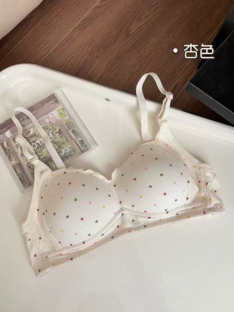 

Собери Без Косточек Тонкий Студенческий Школьный Меньше Бюстгальтер В Горошек Не Оставляющий Следов Бюстгальтер 32/70AB абрикосовый