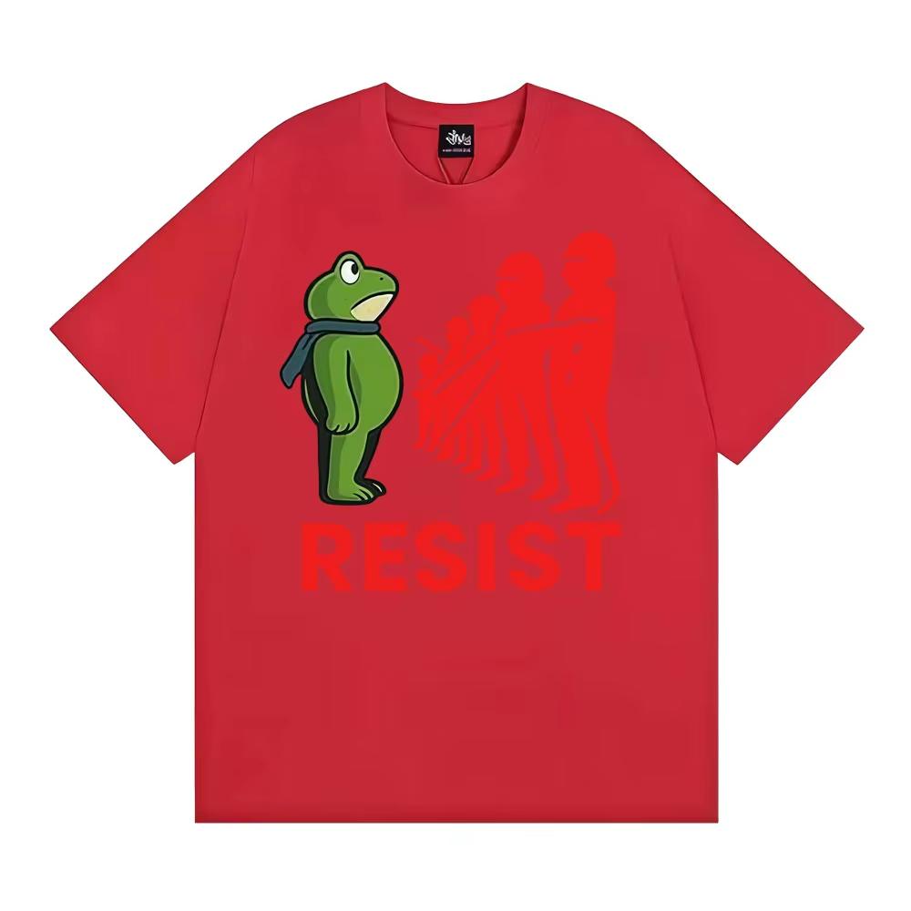 Portland Frogs Dont Obey Meme T Shirt Resist Portland Frog Resist Funny Tshirts Unisex Women Casual Cotton Oversized Tshirt