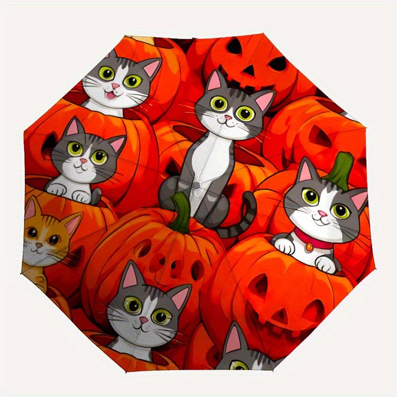 

1pc Halloween Kittens Automatic Open/close Folding Umbrella, Compact Portable Travel Umbrella,Durable Construction yy250814201