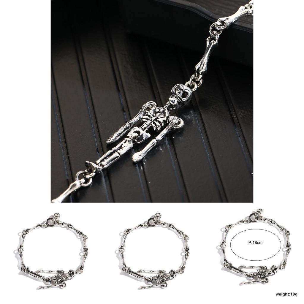 Gothic Punk Alloy Skull Jewelry With Exaggerated Style For Casual Outfits