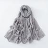 47 Colors Winter Hijab Fluffy Cotton Polyester Scarf Soft Pashmina Warm Neck Wrap Women Plain Fashion Cosy Shawl Shemagh