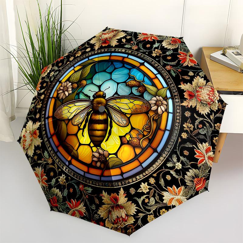 

Bee Color RetroThemed Automatic Opening and Closing Umbrella - 8 Ribs, Suitable for Leisure and Going Out, Outdoor Accessory, Gothic Style,