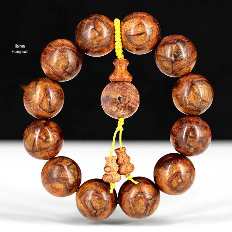 Hainan Huanghuali Yellow Pear Unisex Bracelet - 2.0 Men s Common Texture Prayer Beads