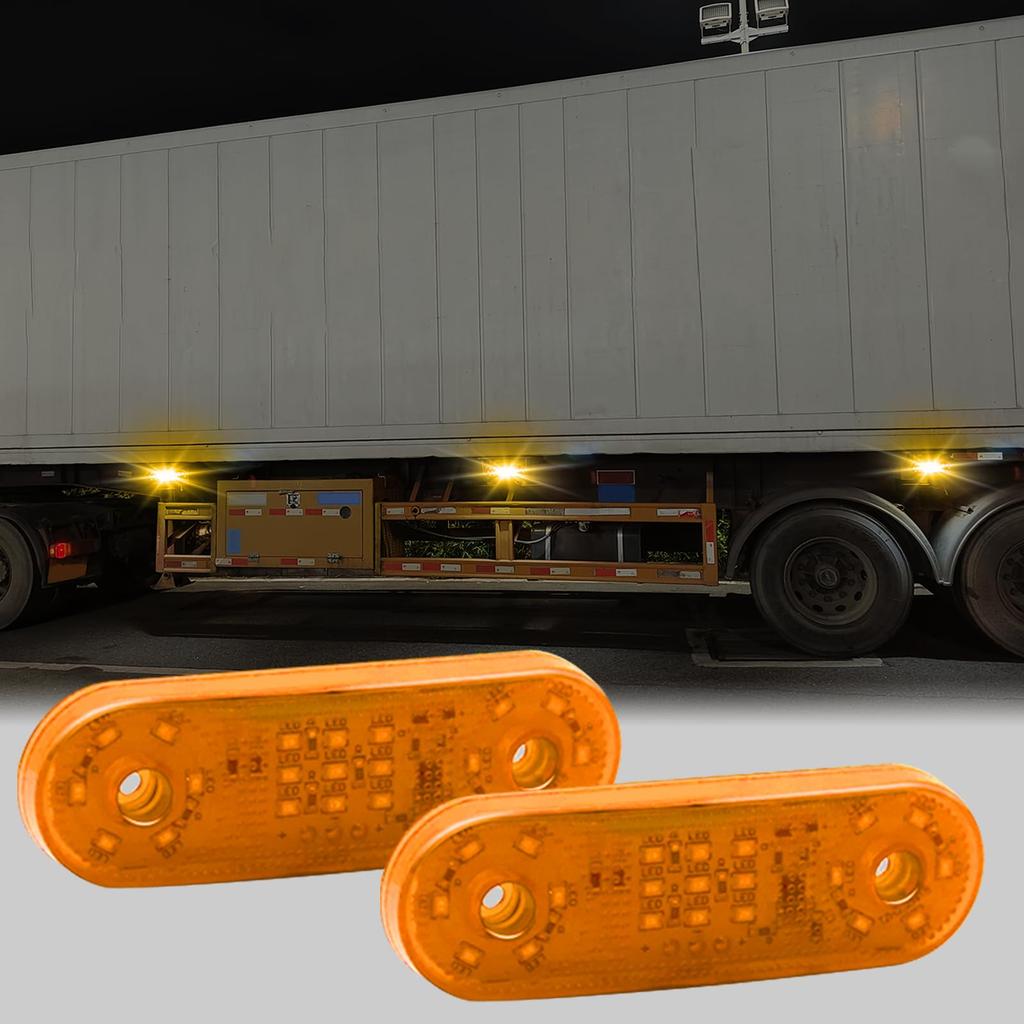 Side Marker Lights 21 LEDs for Cars and LED Side Roadside Two Constant High Yellow (10-Pack) Trucks, Lights, Lights, Modes On, Brightness,