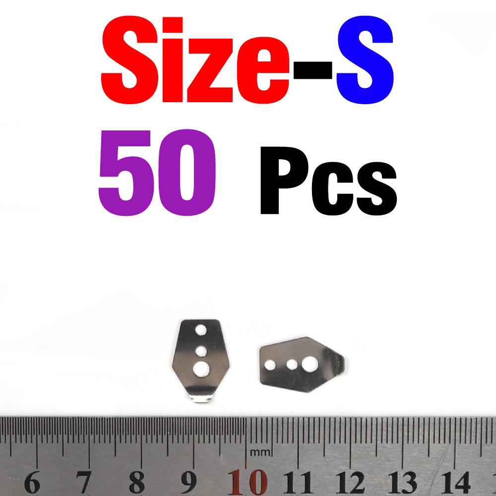 MNFT 50Pcs 3 Sizes Stainless Steel Fly Tying Metal Plates, Premium Lure Wrapping Spacers for Streamer Flies & Spinnerbaits